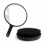 Round Hand Mirror With Handle - 25CM Diameter + Small Wave Brush