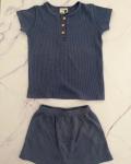 Cotton On Blue Waffle Weave Pajama Set 4Y