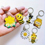 6PCS Cute Little Bee Keychain Bag Pendant Bag Amulet Birthday Gift Party Gift Backpack Bag Pendant
