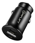 Amplify Voltix Series 12W Dual Port Car Charger - Type-c & Usb-c + Usb-a