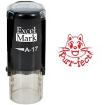 Round Teacher Stamp - Purr-fect - Red Ink