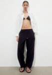 Linen-blend Pull-on Trousers - Black