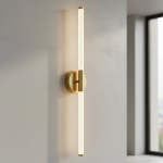 Strata Up And Down Facing Wall Light In Satin Chrome Gold - Gold