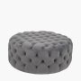 Rene Round Ottoman - Grey