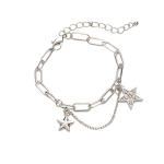 Five Pointed Star Bracelet - Silver