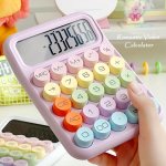 1PC Candy Color Calculator Aesthetic Calculator Desktop 12 Digit With Large Lcd Display Calculator Big Buttons Calculator Office
