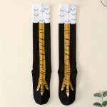 Men's Unisex Cute Novelty Cartoon Chicken Leg Pattern Knee High Socks Breathable Comfy Casual For Men's Outdoor Wearing All Seas