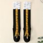 Men's Unisex Cute Novelty Cartoon Chicken Leg Pattern Knee High Socks Breathable Comfy Casual For Men's Outdoor Wearing All Seasons Wearing