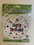 Happy Bday White multi Star 18INCH