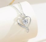 925 Sterling Silver Heart Necklace Pendant Necklaces Sterling Silver Cubic Zirconia Sterling Silver