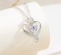 925 Sterling Silver Heart Necklace Pendant Necklaces Sterling Silver Cubic Zirconia Sterling Silver