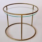 Gold Metal Glass Top Table – 40X50CM