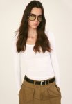 Scoop-neck Top - White