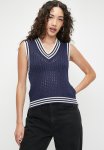 Cotton On Seaspray V-neck Vest - Cool Navy & Ecru