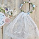 Boho Bride Floral Crown With Veil