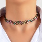 Colorful Rice Beads Elastic Necklace Choker Personality Neck Chain Jewelry