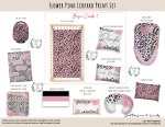 Cot Duvet Bedding Flower Pink Leopard Print Set