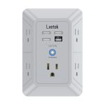 Outlet Extender Surge Protector Outlet With 5-MULTI Plug Outlet And 4 USB Ports 1 USB C 3-SIDED 1680J Power Strip Wall Charger M
