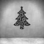 Christmas Tree Wall Art D24 - 800MM Black