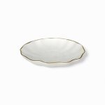 Medium Round Bowl Gold & White
