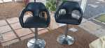 Chrome Base Leather Top Chairs