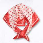 Polka Dot Print Silky Neckerchief - Red Free