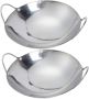 2 Pieces Of Overflow & Tripod Cooking Pot Stainless Steel Stock Skillet