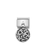 Composable Pendant Link Hearts Black Agate