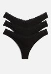 3-PACK Cotton Thong Briefs - Black