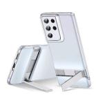 Samsung Galaxy S21 Ultra Premium Slim Metal Kickstand Case Clear