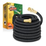 Flexi Hose Lightweight Expandable Garden Hose 150FT -retractable Garden Hose Water Hose - No-kink Flexibility 3 4 Inch Solid Bra