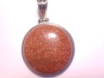 Sunstone goldstone Plated Silver Pendant F544