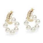 Goldair Gold Pearl Interlink Hoops