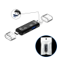 3-IN-1 Card Reader With Otg Function Support USB 2 0 /type C Black