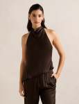 Skyler Halter Satin Top - 18 Chocolate Co-ord