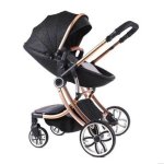 2 In 1 Luxury Leather Egg Shell Strollers Baby Pram