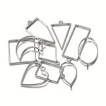 10PCS LOT Metal Geometric Hollow Frame Bezel Border Molds Uv Epoxy Resin Molds For Diy Jewelry Making Findings Round Pendants