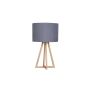 - Callum Tall Wooden Tripod- Grey Fabric Shade