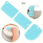 3pcs Plastic Cake Scraper Smoother Set Uncharged Flexible Dough And Bowl Scraper Multifunctional Icing Smoother Tool For Cake Decorating And Baking