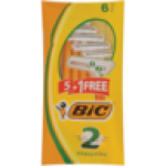 BIC 2 Sensitive Men's Disposable Razors Pouch 5 Pack +1 Free