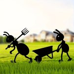 1PC Decorative Metal Ants Garden Stake - Outdoor Yard Art For Lawn Decoration - Thanksgiving Themed - Iron Material - No Battery