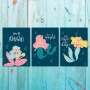 Girls: Set Of 3 - Lets-be-mermaids 1 - 3 X A2