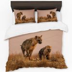 Heyena Female Plying With Cub By Fanie Heymans Rectangle Tablecloth