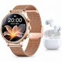 Smart Watch & Wireless Earbuds Gift Set Bluetooth Calling 2 Watch Bands
