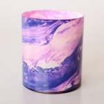 Pink & Purple Swirl Patterned Tealight Candle Holder – 13X11CM