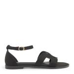 Black Flat Heel Sandals