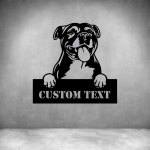 Staffordshire Bull Terrier With Custom Text - 300MM Rust Coat