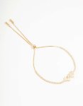 Goldair Gold Plated Cubic Zirconia Flower Toggle Bracelet