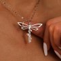 Customized Name Dragonfly Shape Pendant Necklace Personalized Lovely Versatile Daily Wear Jewelry Gifts For Women