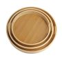 3-PIECE Multi-use Round Bamboo Serving Trays With Handles